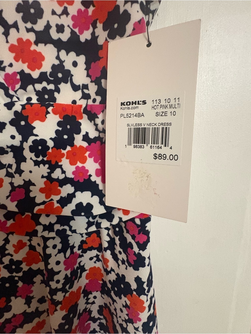 Floral Surplice Midi Dress in White, Black & Pink by Lularoe Rae - Picture 2 of 10
